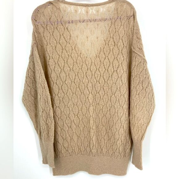 Free People Taupe Say Hello Oversize Women’s Sweater S - Picture 5 of 9
